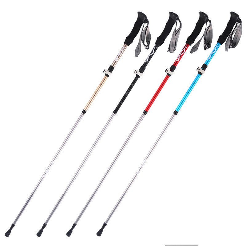 Outdoor folding trekking pole 5-section outer lock and portable